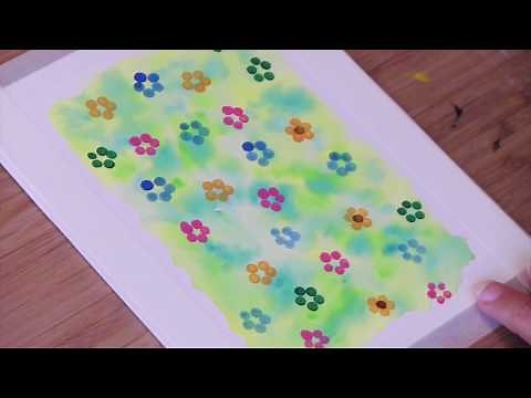 Artbar Tokyo - 水彩絵の具と綿棒でドットのお花 アートチュートリアル