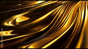 A gold fabric with a wave pattern. The fabric is very shiny and looks very luxurious