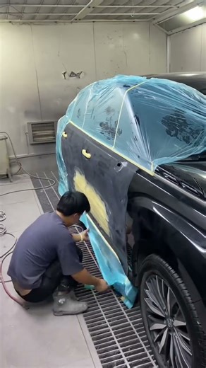 Professional Car Door Repaint Process.#youtubeshorts