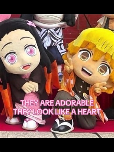 Adorable Nezuko and Zenitsu Mascots in Demon Slayer