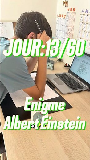 Jour: 13/60 défi: résoudre l’énigme d’Albert Einstein ￼ #defi #enigmes #science