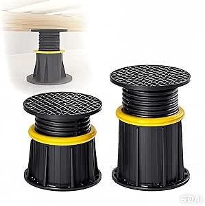 Adjustable Bed Support Legs Heavy-Duty, Bed Frame Center Support & Furniture Legs for Bed Frame/Sofa/Dresser, Height Adjustable 4.1-7.3 Inch (2 Pack)