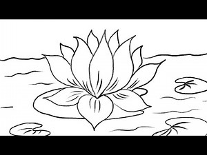 How to Draw a Lotus Flower/ National Flower of India