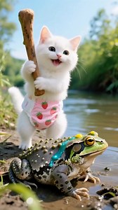 😼💥🐸The kitten ate toad poisoning, an unexpected ending 🔥🔥#catfunny#cat #animals #cartooncat | Supercatpapa