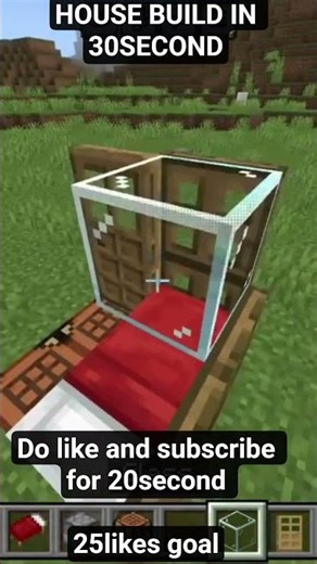 “Minecraft Speed Build: House in 30 Seconds! 😱 #youtuberchannel #viral #minecraft #challenge