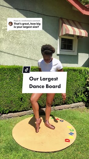 Replying to @.torellontop The Sacramento (named after the Northern California city where we first started making these in 2020!) is our largest dance board. It is 45 inches in diameter (about 3 feet, 9 inches tall and wide) and weighs 16 pounds.