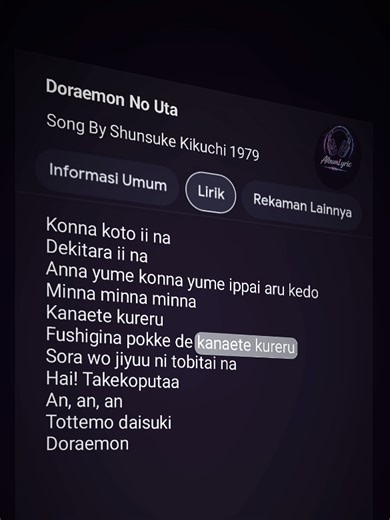 Doraemon No Ultra #fyp #viral #musiclirik #lyric #AlbumLyric
