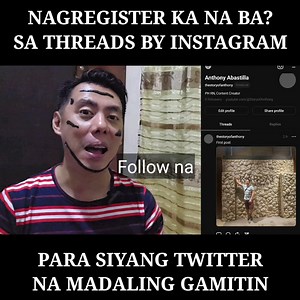 9.6K views · 178 reactions | NAGREGISTER KNB? #Threads by #Instagram at #MetaFacebook Parang #Twitter ang interface. Napaka daling gamitin Threads Account: https://www.threads.net/@thestoryofanthony #fyp #facebookmeta #markzuckerberg #elonmusk #tweet #meta #ig | Story of Anthony | Facebook