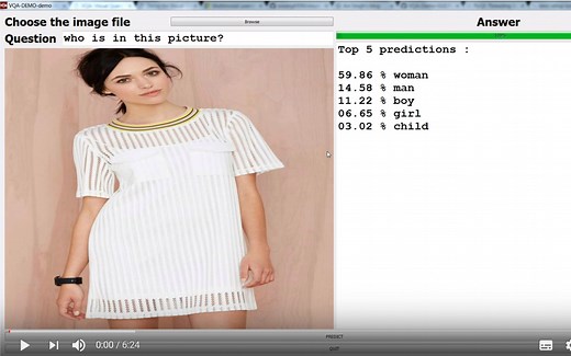 VQA-DEMO in Keras using CNN & LSTM 基于图像的可视化问答应用程序的GUI演示 中文字幕