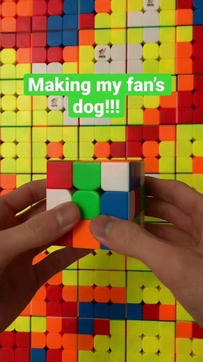 Making my fan’s DOG out of Rubik’s Cubes!!! 🐶 🧩