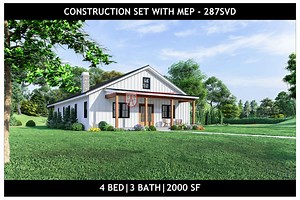 40x50 Barndominium Plan – 4 Bedroom 3 Bath With Porch – #287SVD Instant PDF - Etsy