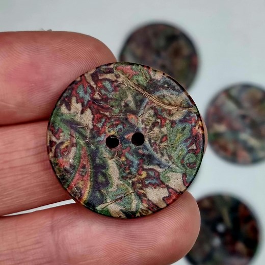 Vintage-style Coconut Buttons – 30mm (1.18 Inches) Round Floral Print Button - Etsy
