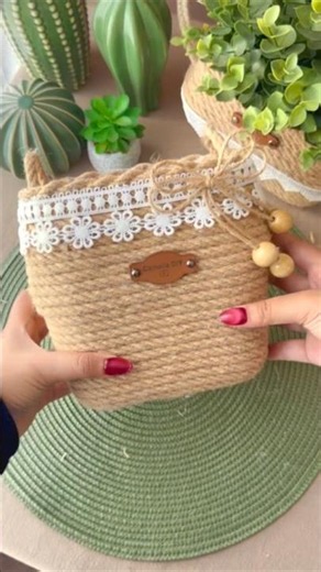 Handmade Jute Rope Basket That Looks Expensive 🫰 #diy #craftideas #homedecor #SummerOfGoals