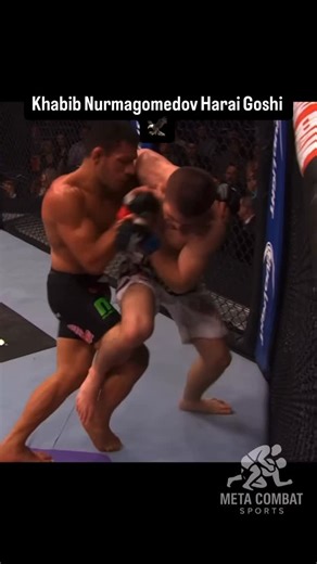 By Fighters For Fighters on Instagram: "In this clip, Khabib Nurmagomedov executes a perfect harai goshi against Rafael dos Anjos. From the clinch, Khabib draws forward pressure, loads his hips, and sweeps the leg to completely break his opponent’s base. The result is a clean takedown that allows him to maintain full control on the ground and continue imposing his dominant grappling without giving any room for recovery. Simple technique, perfect timing, total control. #judo #bjj #grappling #jiuj