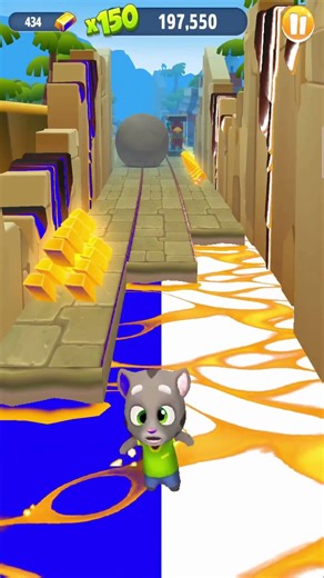 TAG WITH RYAN VS TALKING TOM GOLD RUN ALL MIX CHARACTERS BLUE WHITE vs WATER LAVA FALLS DOWN