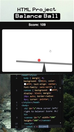 Balance the ball using HTML.