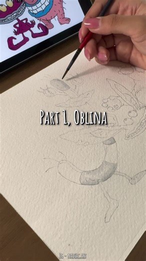 Watercolor Art Process: Part 1 Oblina | Nickelodeon Inspired