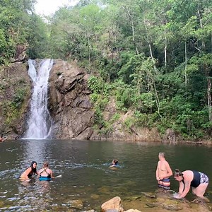 We are located past Benque and Arenal near the Vaca Dam. We run daily tours...for faster service call captain Laz 653-0222 We can pick up our guests at the welcome center in San Ignacio at 8:00am daily. The adventure consists of a pontoon boat ride that visits 2-3 separate waterfalls. A 10 minute hike that ends to a secret waterfall you can swim under. Lunch on a sandy beach with bbq of your choice prepared by us, swimming in sandy fresh water and waterfalls. Imagine Slowly moving through the wa