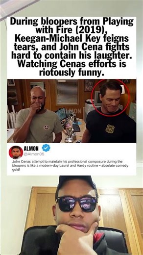 During bloopers from Playing with Fire (2019), Keegan-Michael Key feigns tears, and J... #Shorts