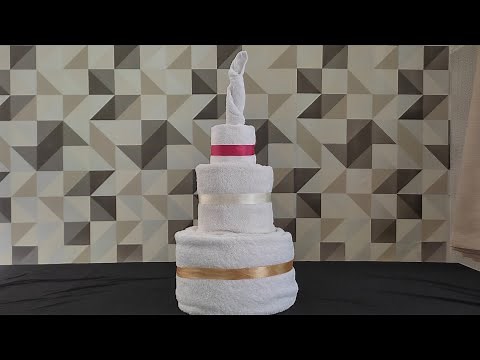how to make towel cake | towel folding design | towel art in housekeeping