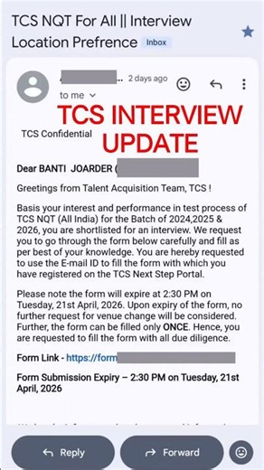 TCS NQT Update 🚨Don’t Ignore This #tcs #job #placementtalk #fresherjobs #jobtalk
