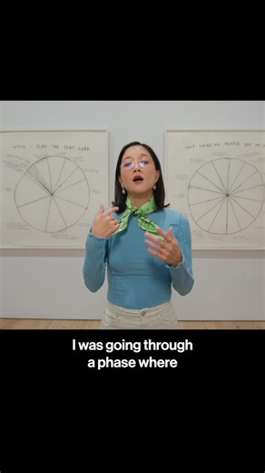 Have you noticed @chrisunkim’s use of pie charts in her work? Infographics have “a lot in common with body language,” the artist explains. Christine Sun Kim: All Day All Night is on view only through September 21—don’t miss it! | Whitney Museum of American Art