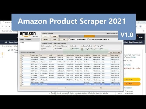 Amazon Data Scraper v1.0 | Extract Product Names, Prices, ASIN & Model Numbers, Images and More!