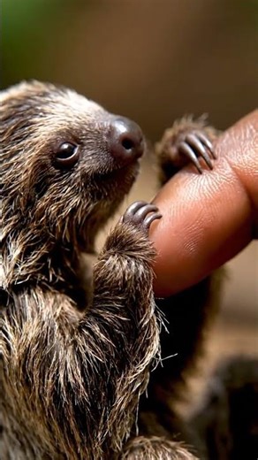 When a Tiny Baby Sloth Cuddles Your Thumb (Unbelievably Cute)