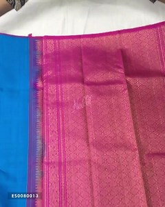 12K views · 370 reactions | This contemporary blue Kanchipuram silk...