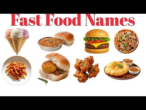 Fast Food Names for kids |English vocabulary Learning Video for Toddlers and preschoolers