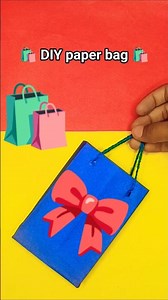 DIY paper bag 🛍️ easy cute gift bag#diy #craft #trending #youtubeshorts