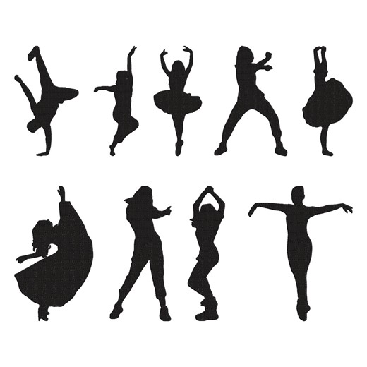 Dance Silhouette Embroidery Design, Hip Hop, Ballet Modern Dance Fitness Studio Machine Embroidery File, 9 Design, 9 Size, Instant Download - Etsy