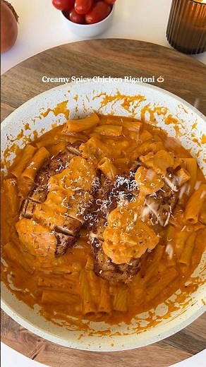 Creamy Spicy Chicken Rigatoni 🍝 #pasta #spicyrigatoni #cook #recipe #foodie #cookathome #food #fyp