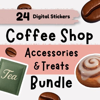 3D Coffee Shop PNG Clipart Stickers | Cafe Aesthetic | Planner, Calendar, Slides