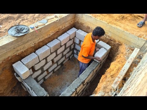 Septic Tank Masonry Work | Professional Block Laying Techniques |Underground SepticTank Construction