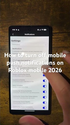 How to turn on mobile push notifications on Roblox mobile 2026