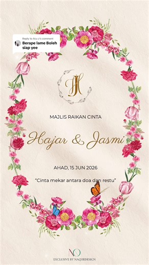 Replying to @Acu z Hi semua ! kebiasannya kami ikut queue order. Setiap hari open slot untuk draft, paling awal 2-3 hari file video dah siap. Tapi untuk elakkan terkejar, boleh order 1-2 bulan sebelum tarikh majlis✨🦋 #kaddigital #kadkahwindigital #kadkahwinmurah #naqieyangdesign #naqiedesign