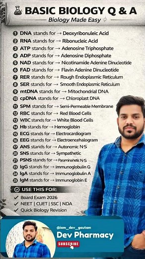 Basic biology questions & answers | biology important questions | #biology #dna #rna #biologyclass