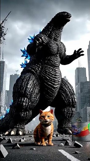 Godzilla vs Giant House Cat