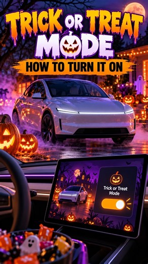 How to Turn On Tesla Trick or Treat Mode #modely #tesla #teslamodely