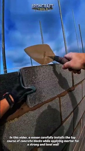 Perfect Concrete Block Wall Installation! Masonry Skills #Construction #Masonry #Building