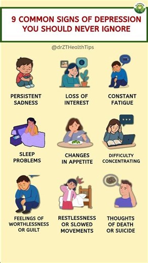 9 Common Signs of Depression You Should Never Ignore | Dr. ZT's Health Tips #healthtips
