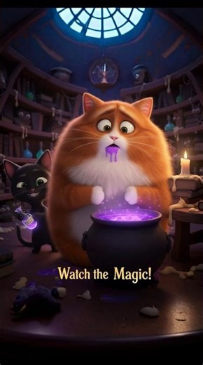 Kitten's Potion Goes WRONG! 🧪 Wait for the Giant Head... 🤣 #Shorts