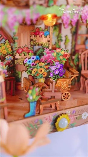 TONECHEER 3D Wooden Puzzle DIY Story Frame Kit (Blossom time)