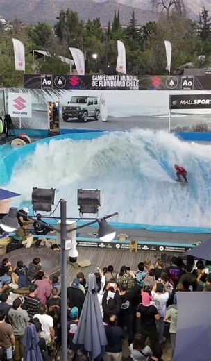 Pro flowboarders FlowRider Barrel at Mall Sport Santiago Chile DJI Air 3 Drone contest 2024