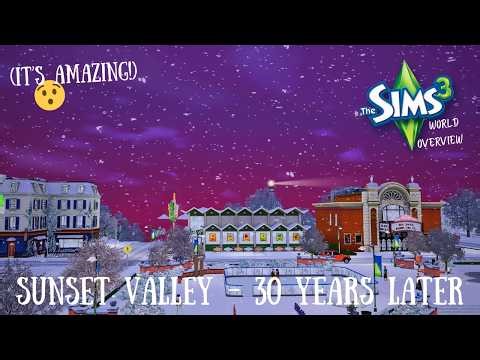 SUNSET VALLEY 30 YEARS LATER (SO AMAZING😍❤️) || THE SIMS 3: WORLD OVERVIEW