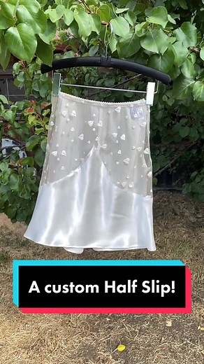 A custom cutie I got to make last week! This Half Slip is so lightweight and luxe and I’m so glad I got the opportunity to make it in the Alabaster colorway! #handmadedashion #silkfabric #fyp #fypシ #imadethis #bridal #smallbusiness