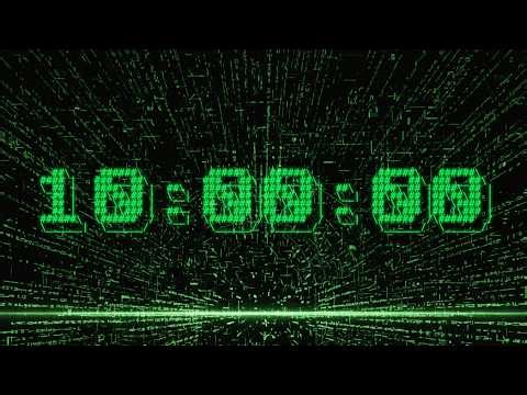 10 Hours Green Countdown Timer | 3-Second Warning Beeps + Final Bell