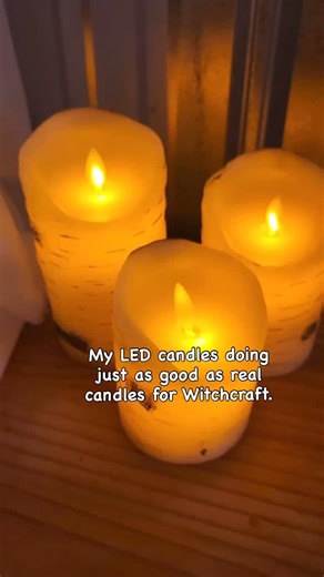 . You can use LED candles as a replacement for real candles to do Witchcraft. LED candles eliminates the danger of an open flame entirely. You eliminate the risk of accidental burns or setting your house on fire. The intention and the focus of the Witch are the most powerful tools. An LED candle serves perfectly well as a visual anchor for focusing energy. If you believe the LED candle carries the energy you intend to project, it will work as a focal point. When your intuition tells you that the