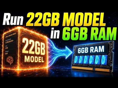 Run 22GB AI Model on a 6GB GPU ( llama.cpp )